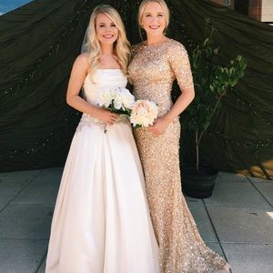 Adrianna Papell Gold Sequin Gown